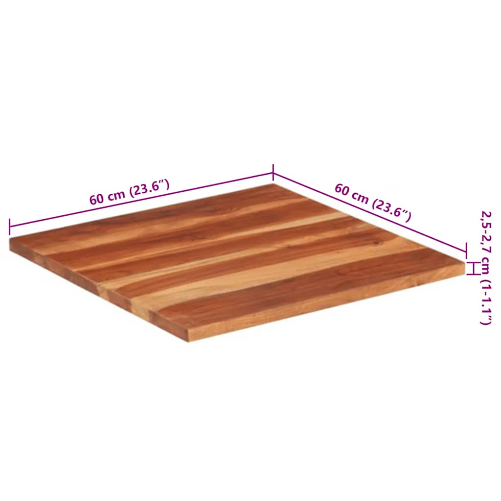Stolna ploča od masivnog drva bagrema 25 - 27 mm 60 x 60 cm