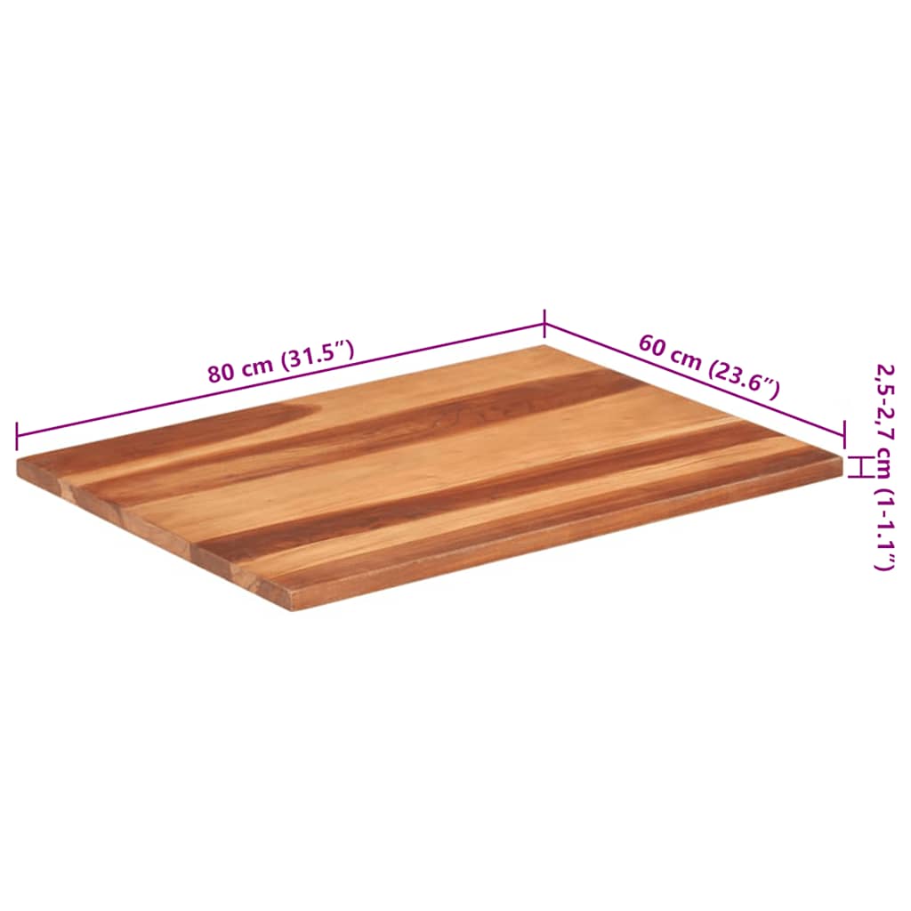 Stolna ploča od masivnog drva bagrema 25 - 27 mm 60 x 80 cm