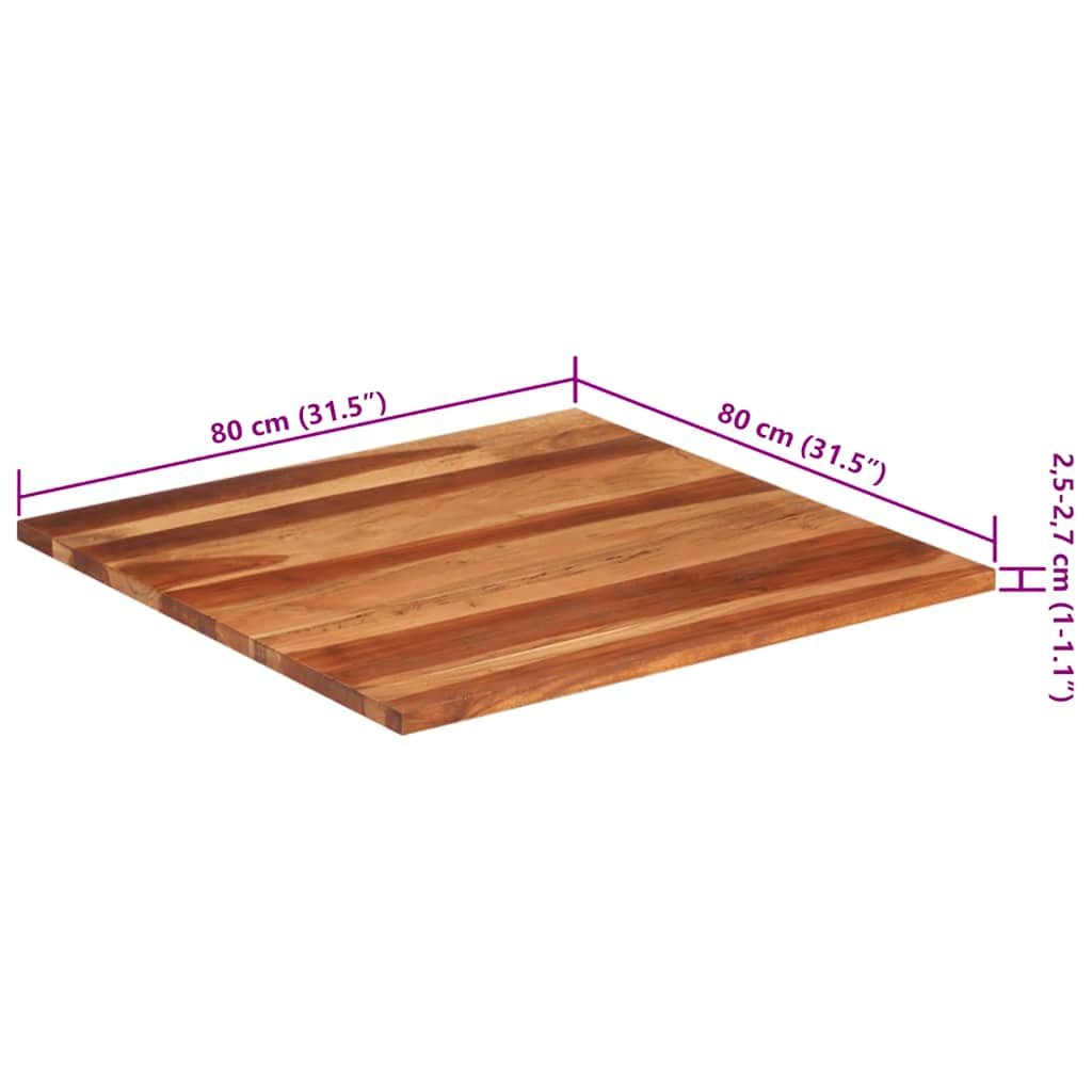 Stolna ploča od masivnog drva bagrema 25 - 27 mm 80 x 80 cm