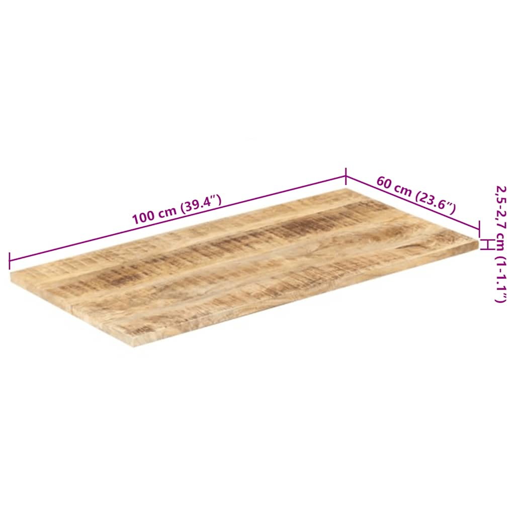 Stolna ploča od masivnog drva manga 25 - 27 mm 100 x 60 cm