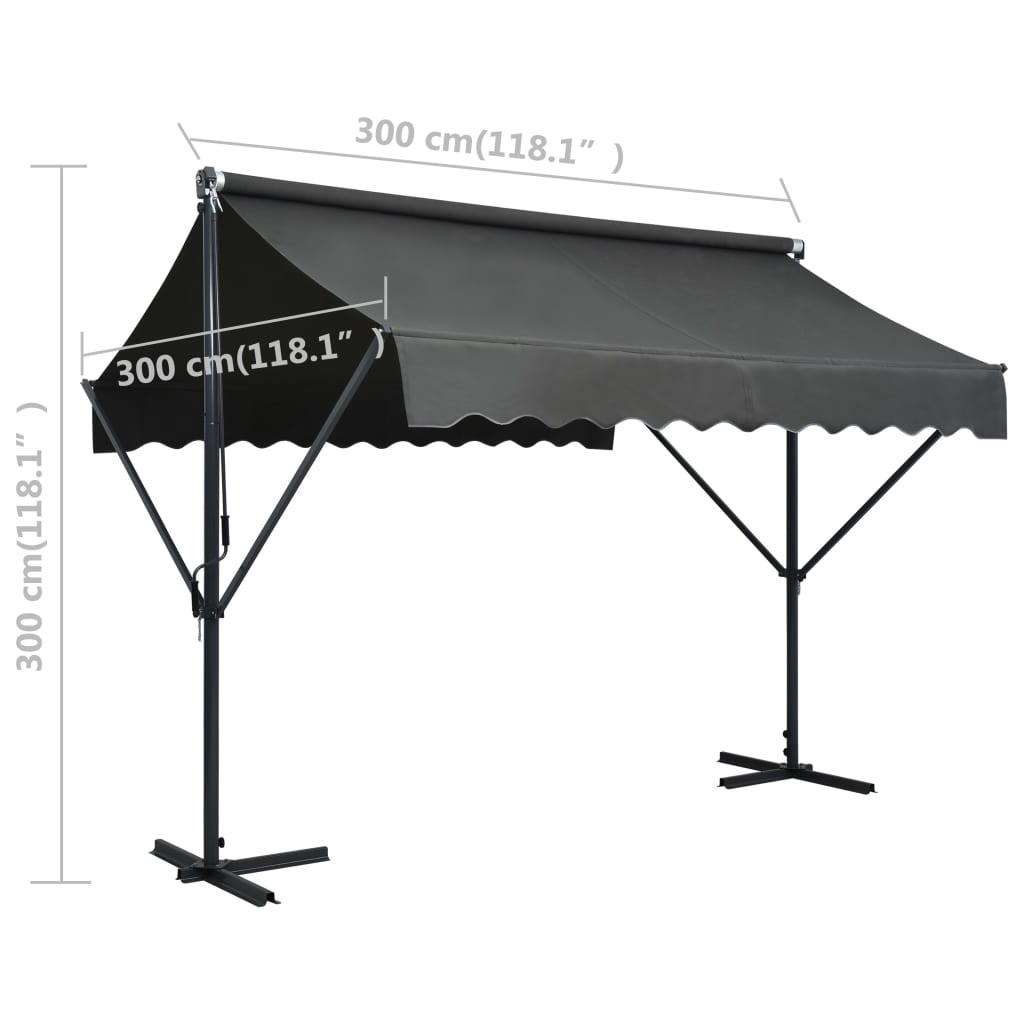 Samostojeća tenda 300 x 300 cm antracit
