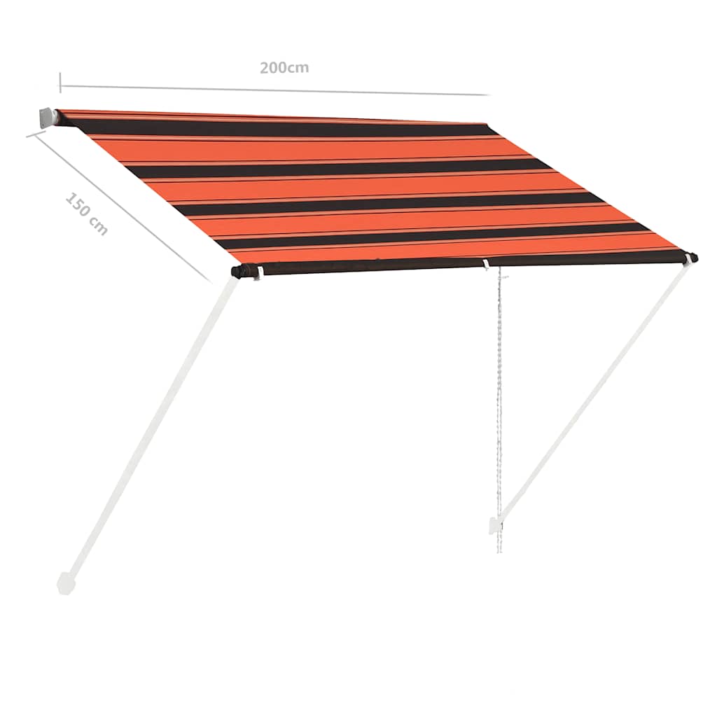 Tenda na uvlačenje 200 x 150 cm narančasto-smeđa