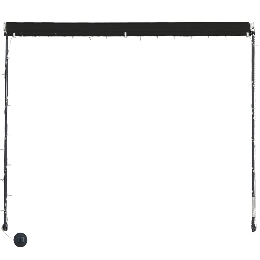 Tenda na uvlačenje s LED svjetlima 250 x 150 cm antracit