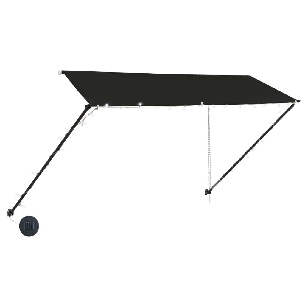Tenda na uvlačenje s LED svjetlima 300 x 150 cm antracit
