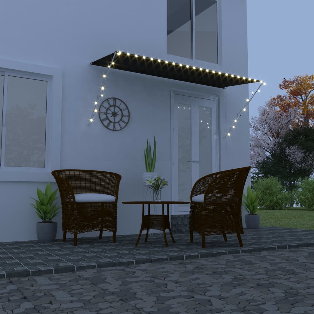 Tenda na uvlačenje s LED svjetlima 300 x 150 cm antracit
