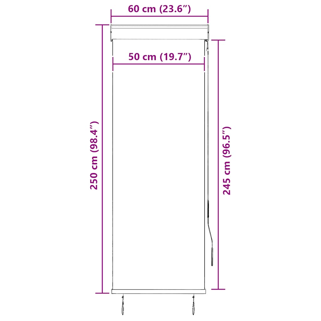Vanjska roleta 60 x 250 cm krem