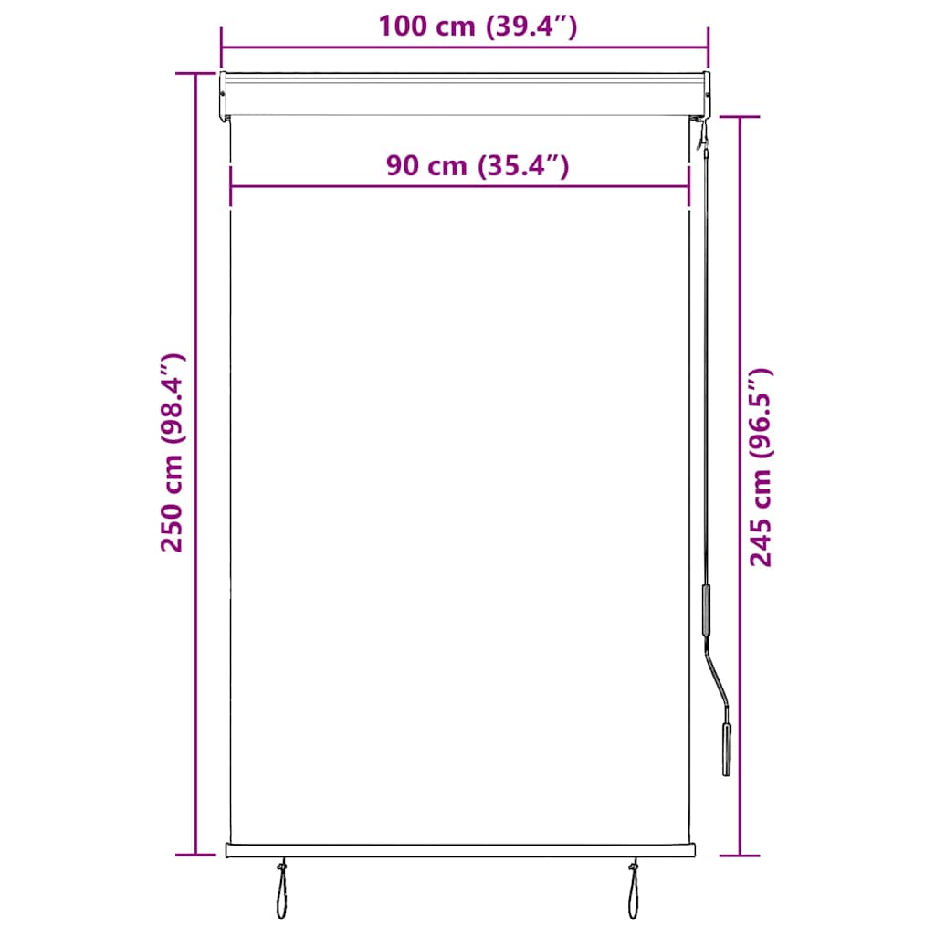 Vanjska roleta 100 x 250 cm plavo-bijela