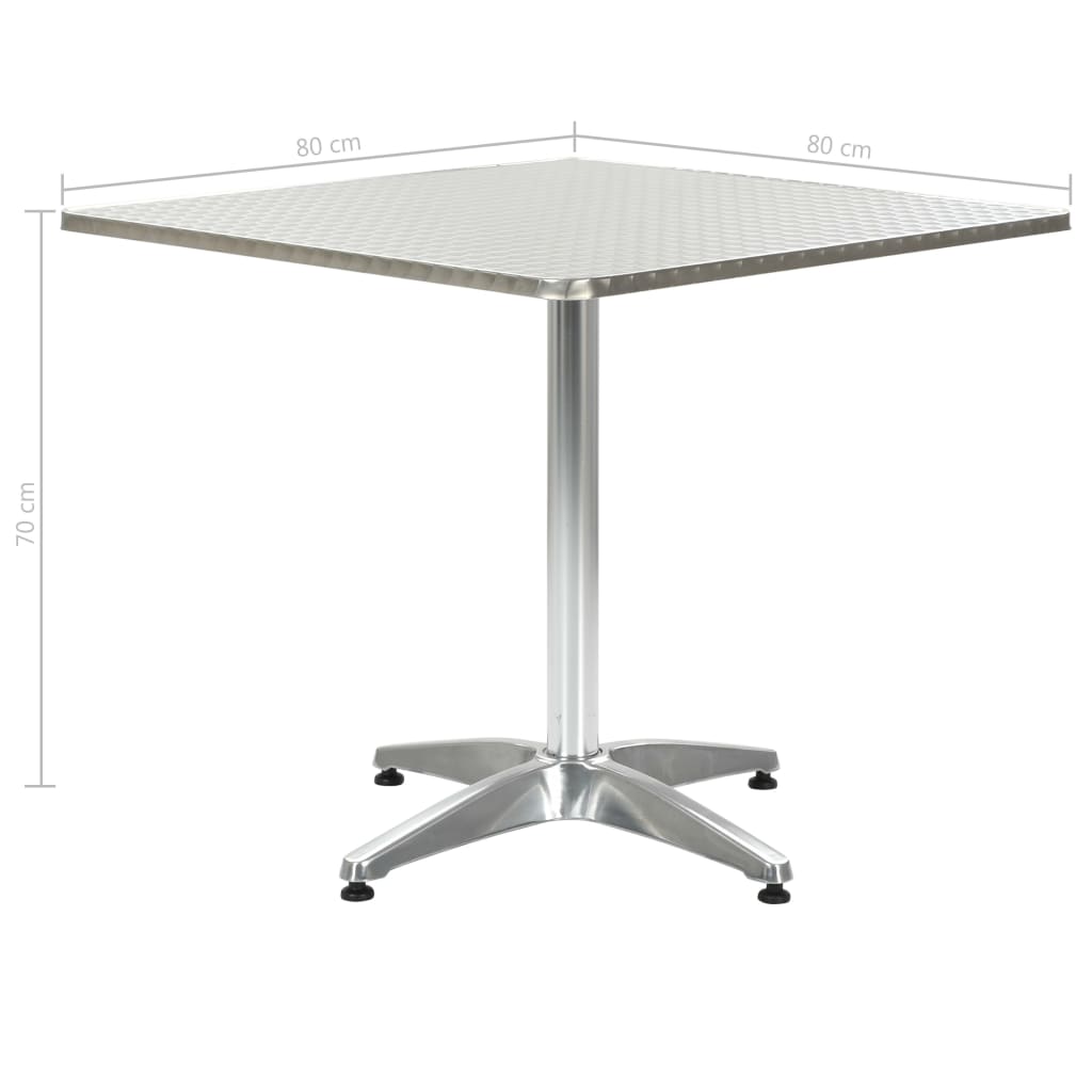 Vrtni stol srebrni 80 x 80 x 70 cm aluminijski