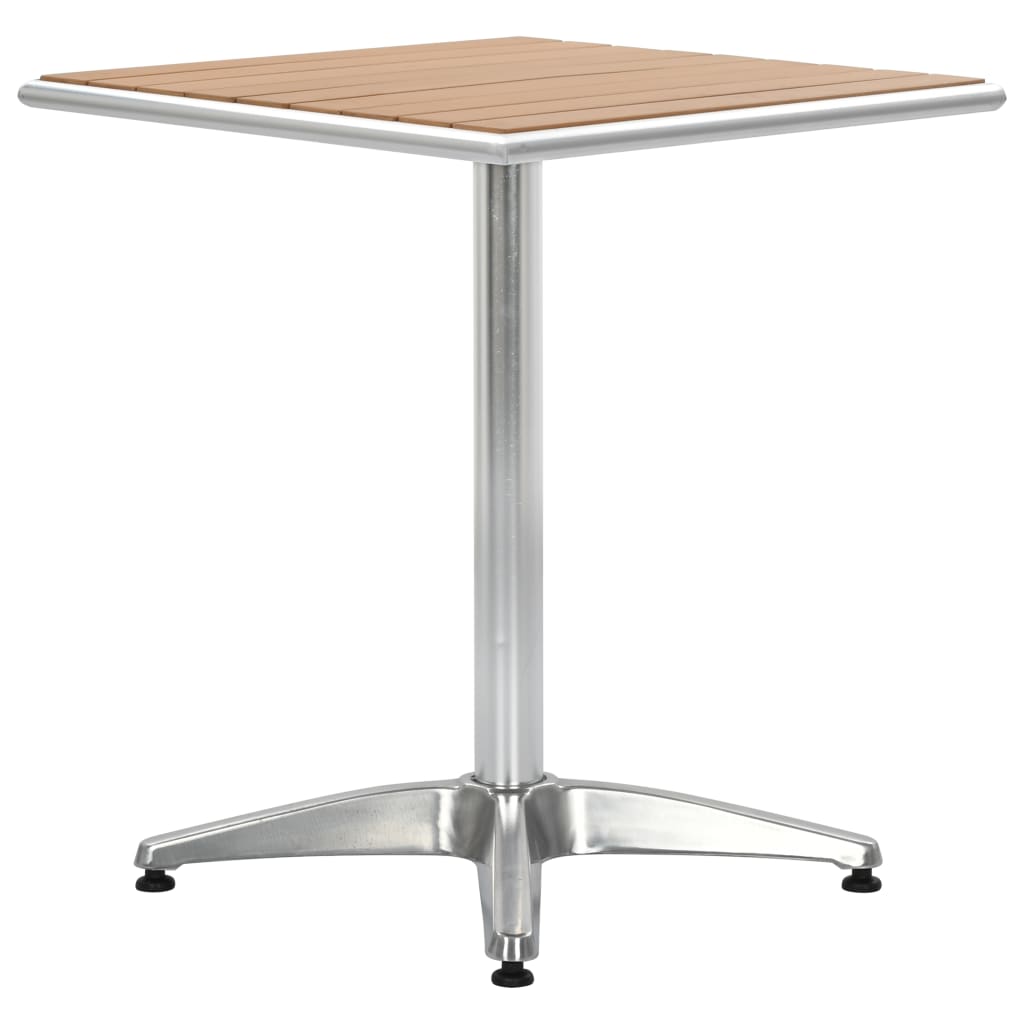Vrtni stol srebrni 60 x 60 x 70 cm od aluminija i WPC-a