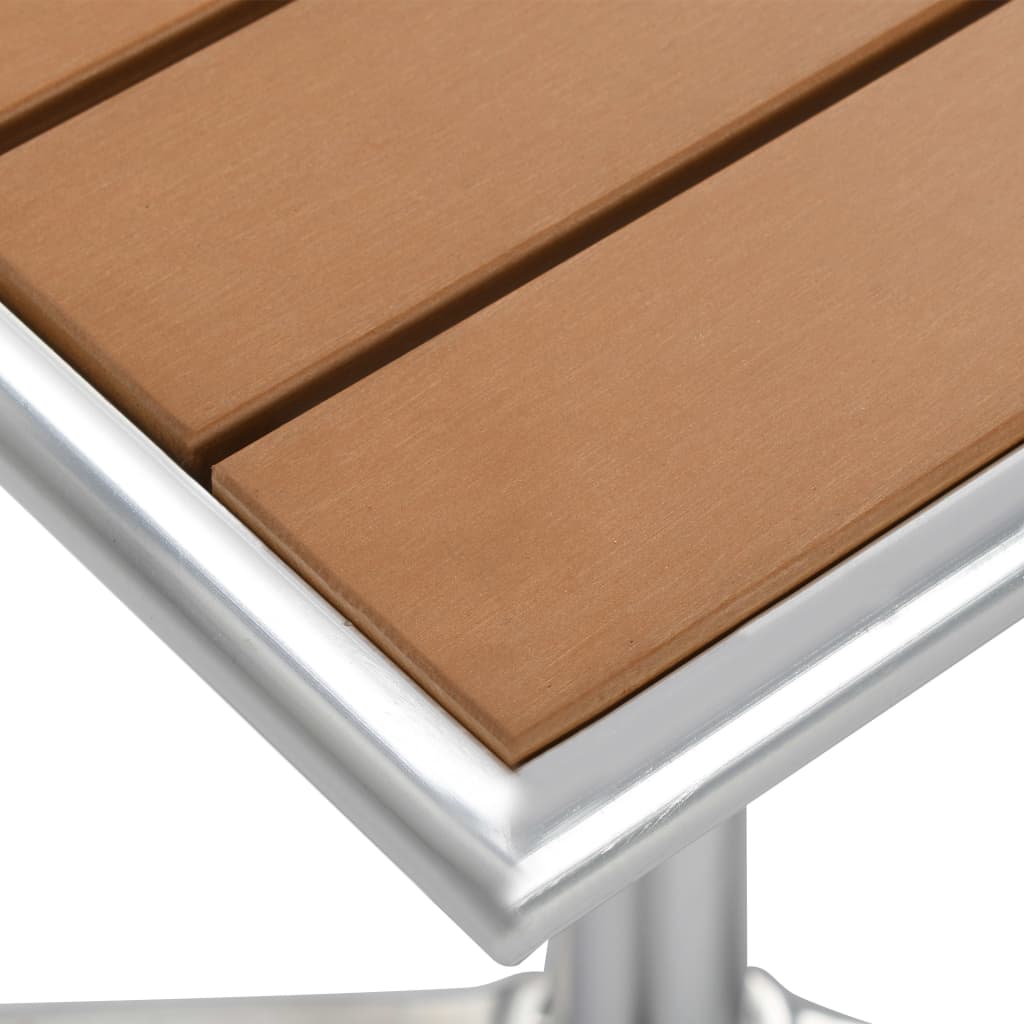 Vrtni stol srebrni 60 x 60 x 70 cm od aluminija i WPC-a