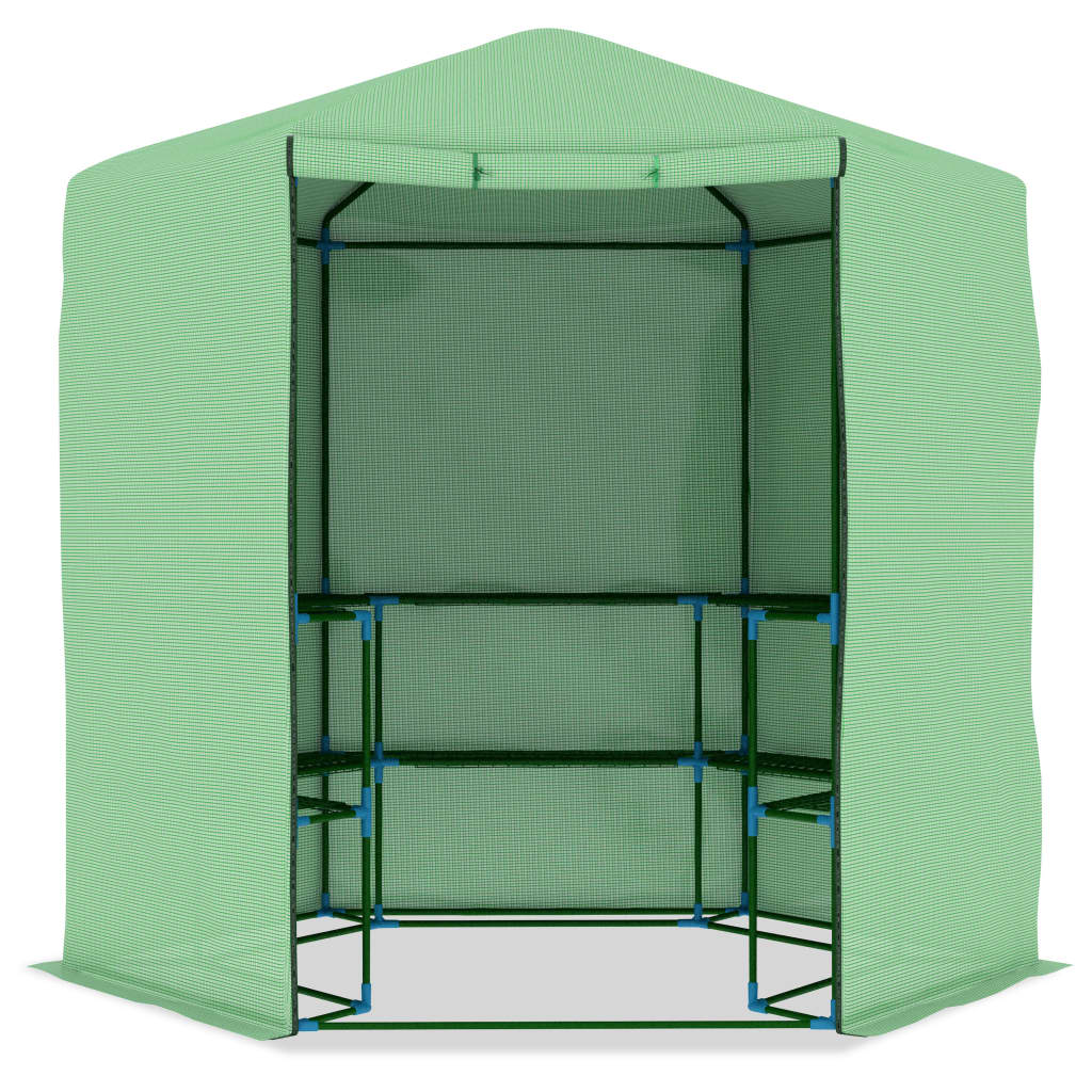Staklenik s policama čelični 227 x 223 cm