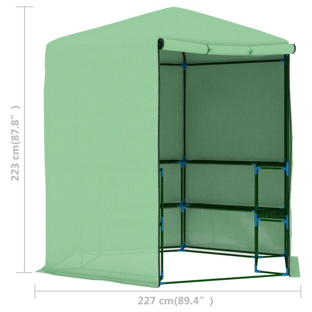 Staklenik s policama čelični 227 x 223 cm