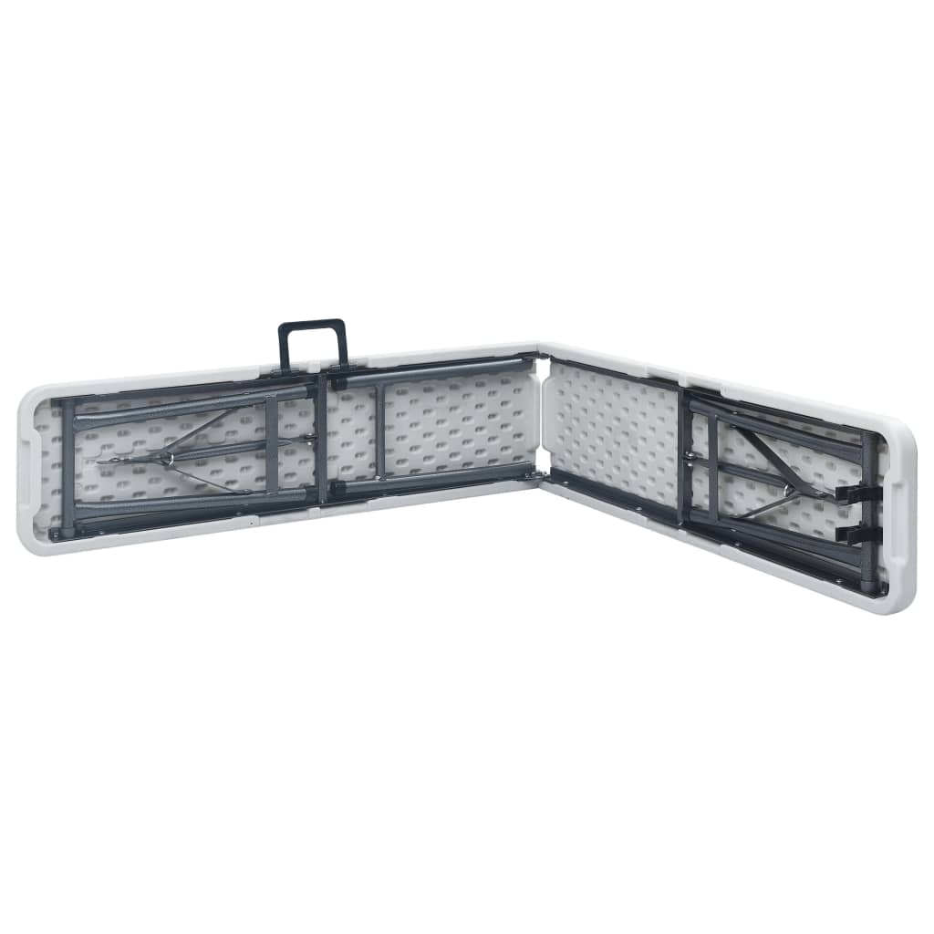 Sklopivi vrtni stol s 2 klupe 180 cm čelik i HDPE bijeli