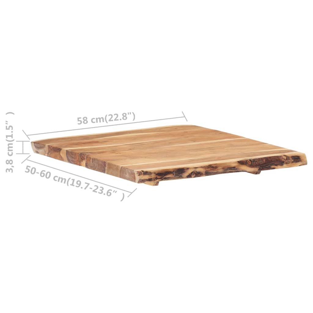 Stolna ploča od masivnog bagremovog drva 58x (50-60) x 3,8 cm