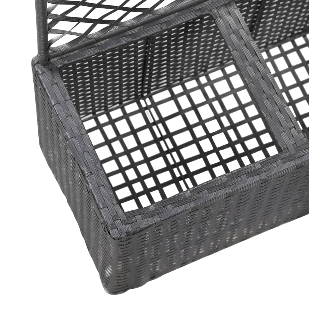 Sadilica s rešetkom i 2 posude 58x30x107 cm od poliratana crna