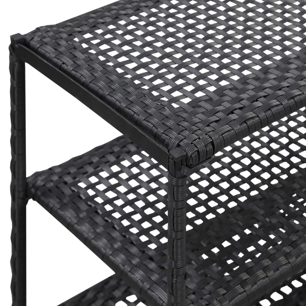 Stalak za cipele crni 50 x 30 x 120 cm od poliratana