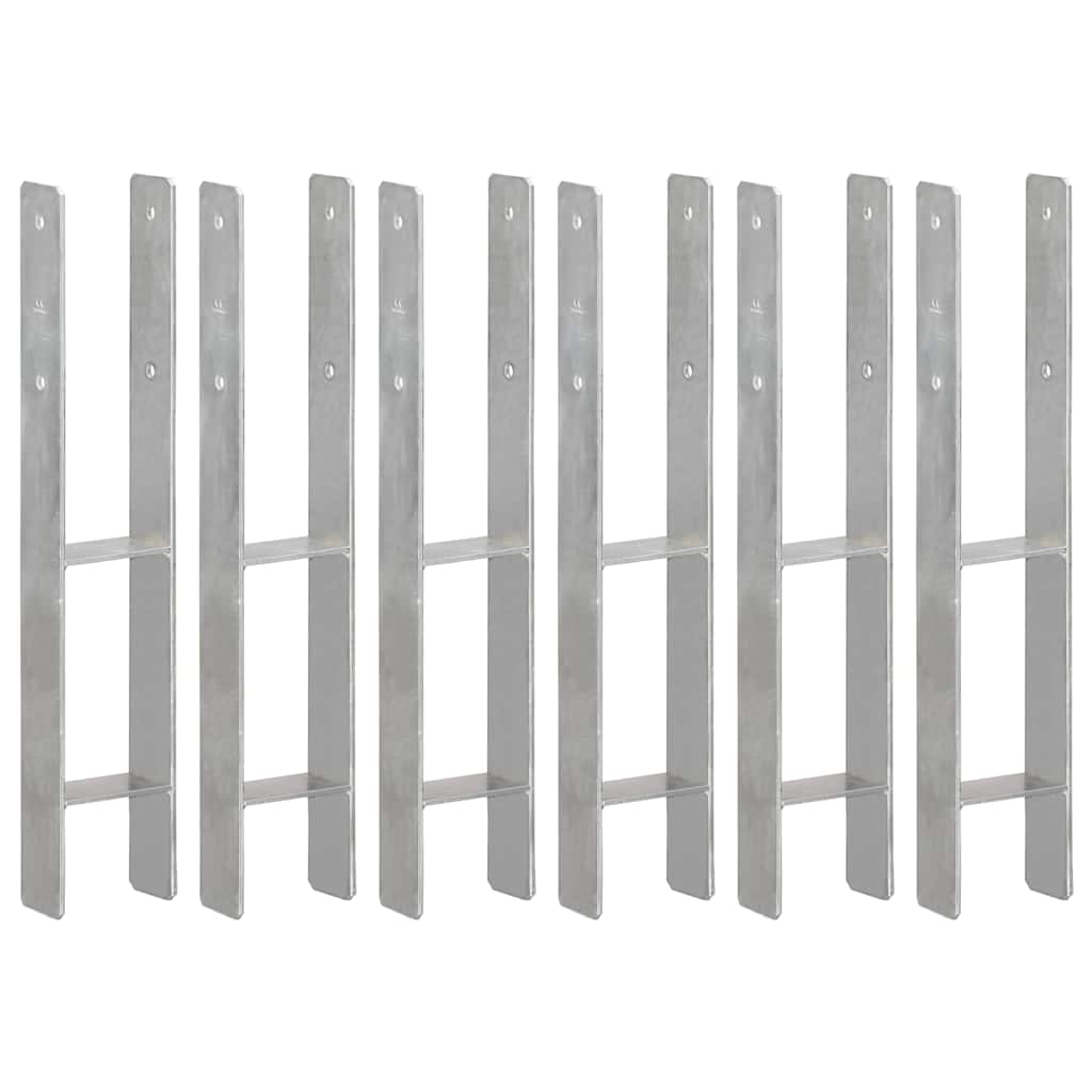 Sidra za ogradu 6 kom srebrna 10 x 6 x 60 cm pocinčani čelik