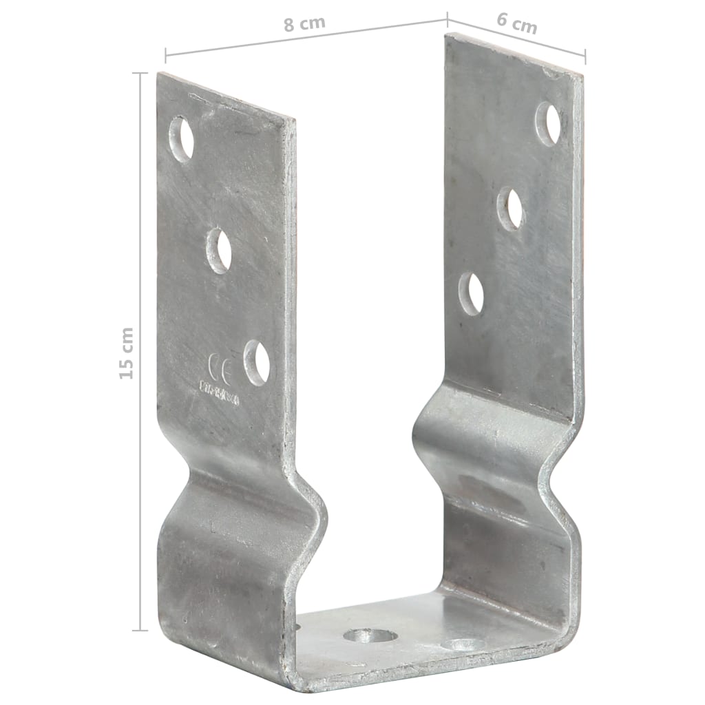 Sidra za ogradu 6 kom srebrna 8 x 6 x 15 cm pocinčani čelik