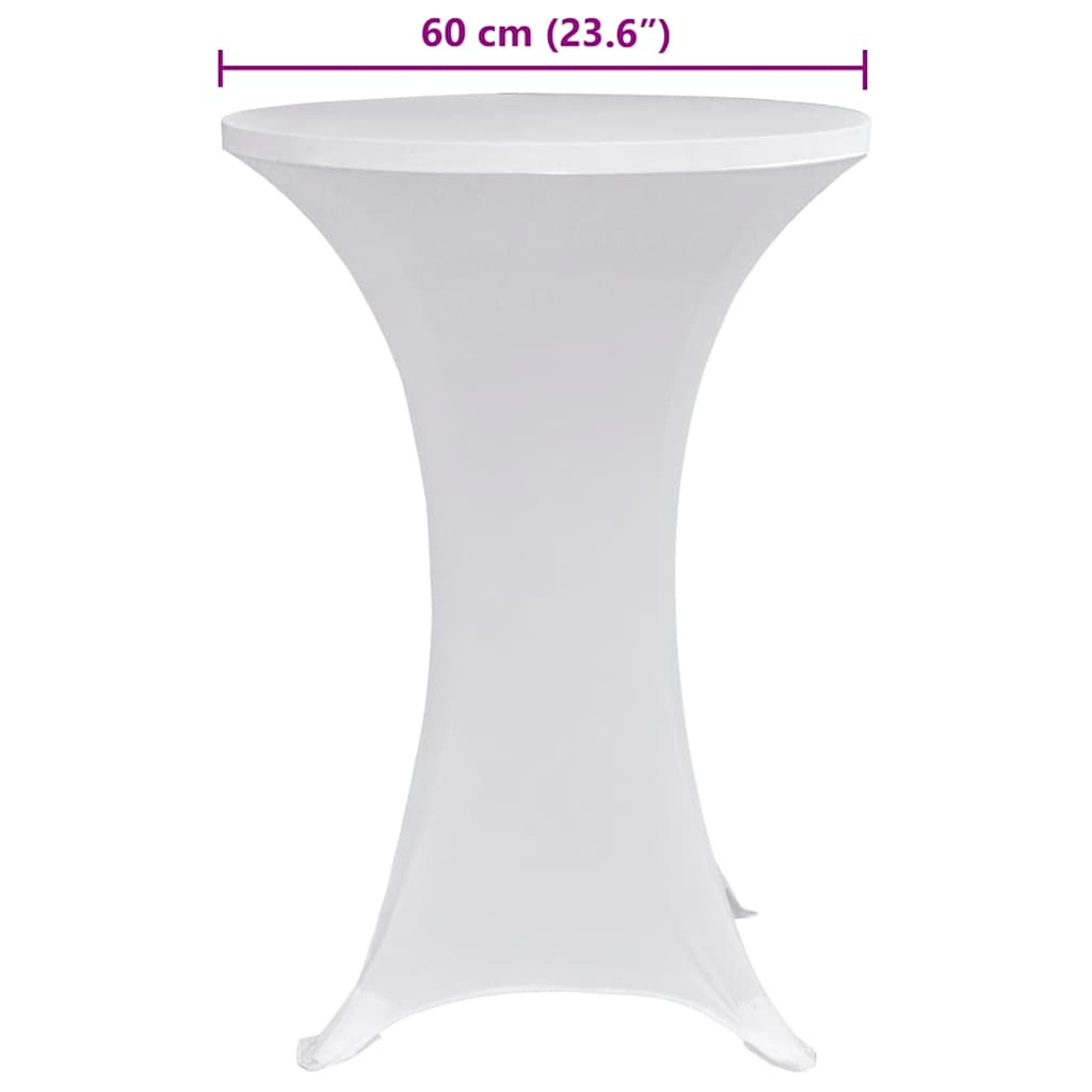 Navlaka za stol za stajanje Ø 70 cm bijela rastezljiva 4 kom