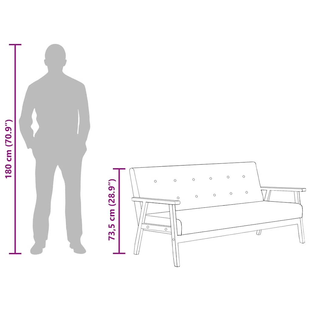 3-dijelni set sofa od umjetne kože crni