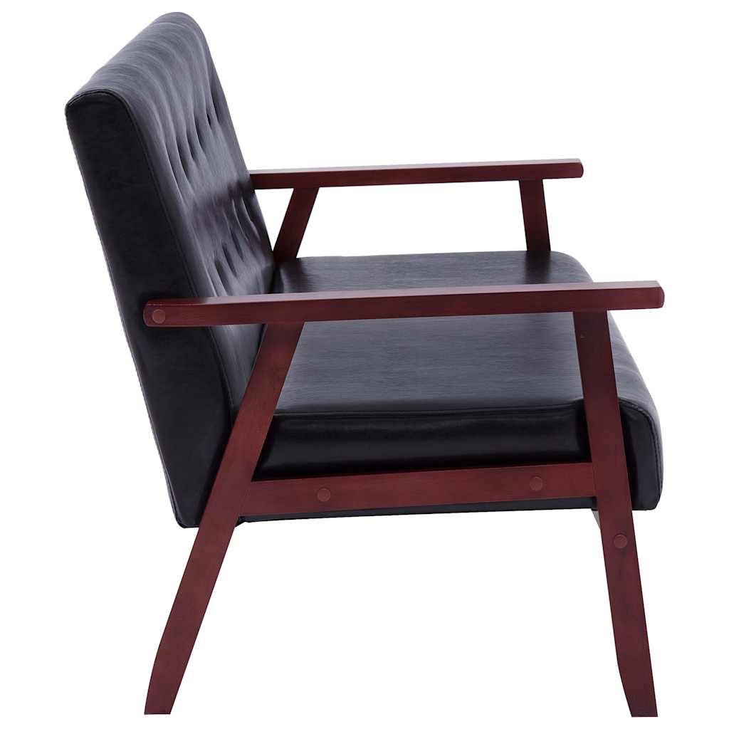 3-dijelni set sofa od umjetne kože crni