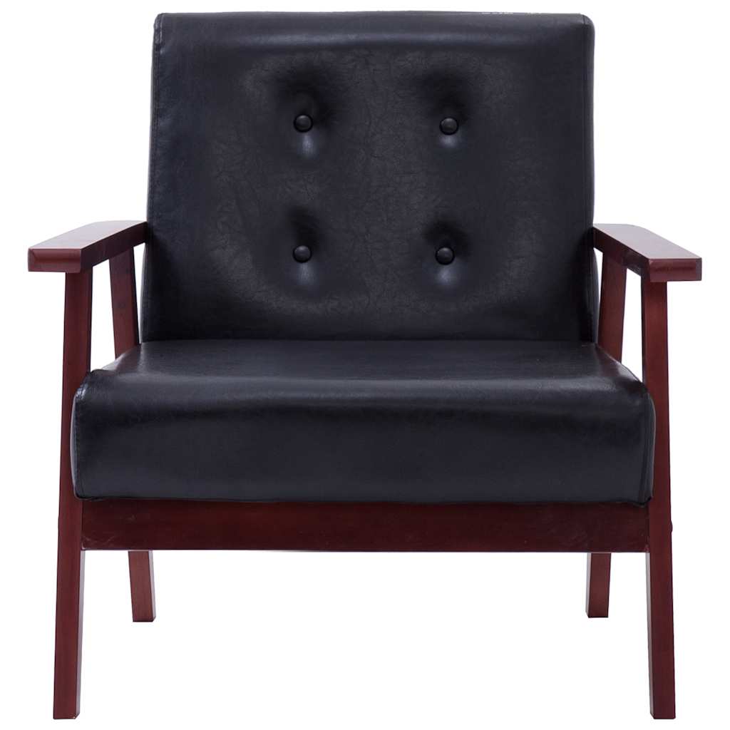 3-dijelni set sofa od umjetne kože crni