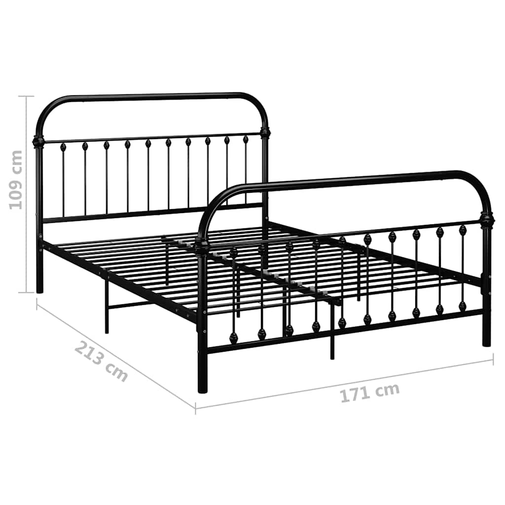 Okvir za krevet crni metalni 160 x 200 cm