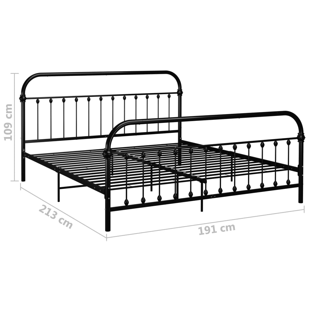 Okvir za krevet crni metalni 180 x 200 cm