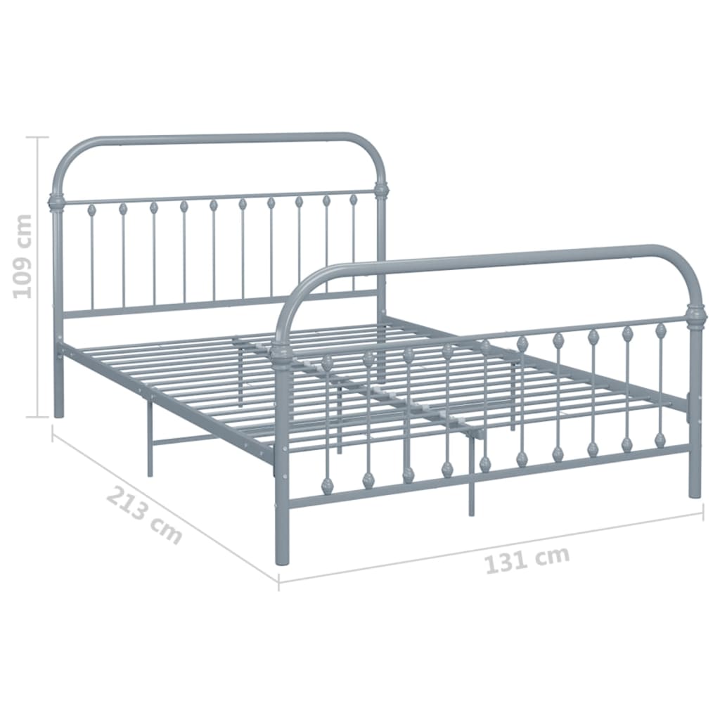 Okvir za krevet sivi metalni 120 x 200 cm