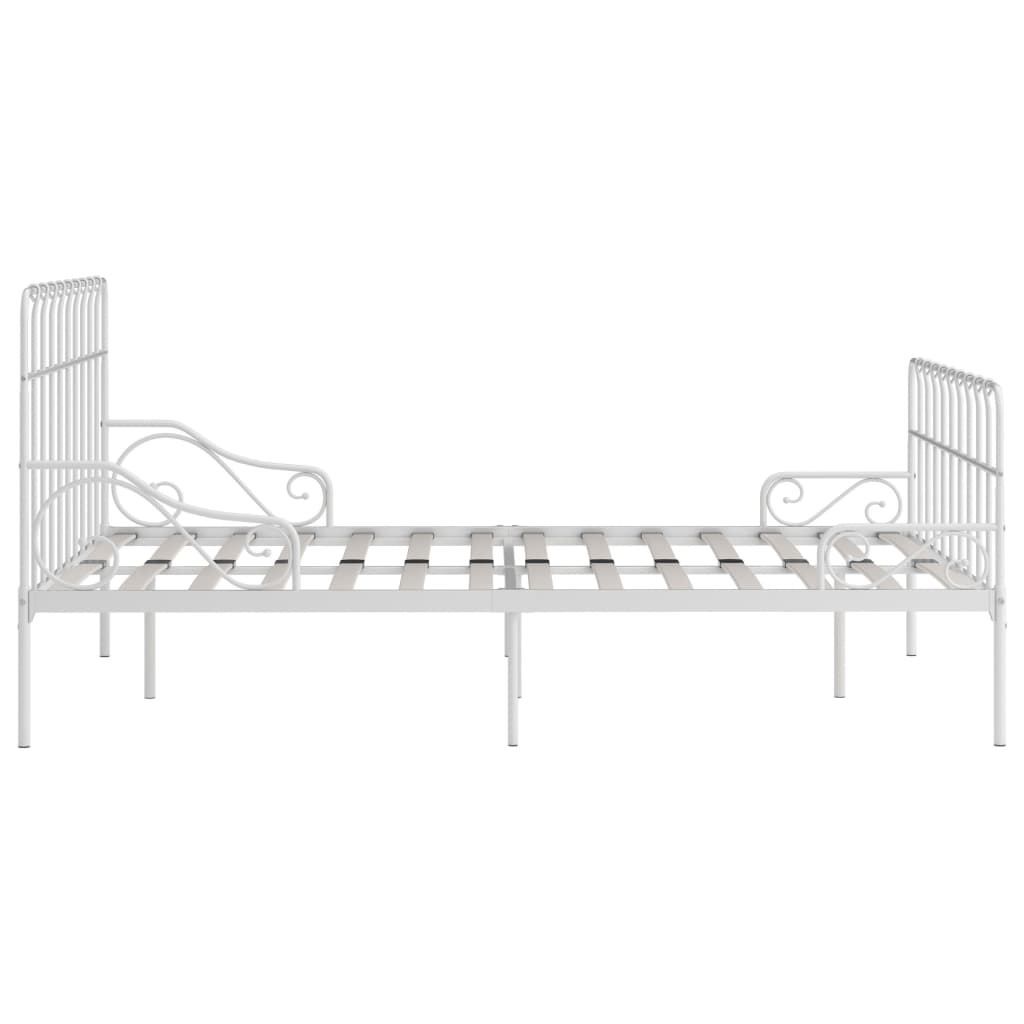 Okvir za krevet s podnicama bijeli metalni 120 x 200 cm