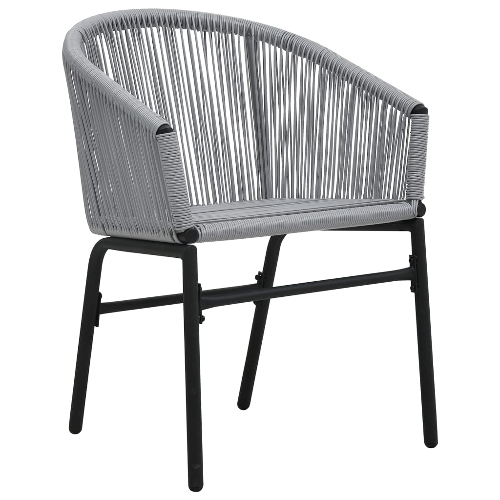 3-dijelni bistro set od PE ratana s jastucima sivi