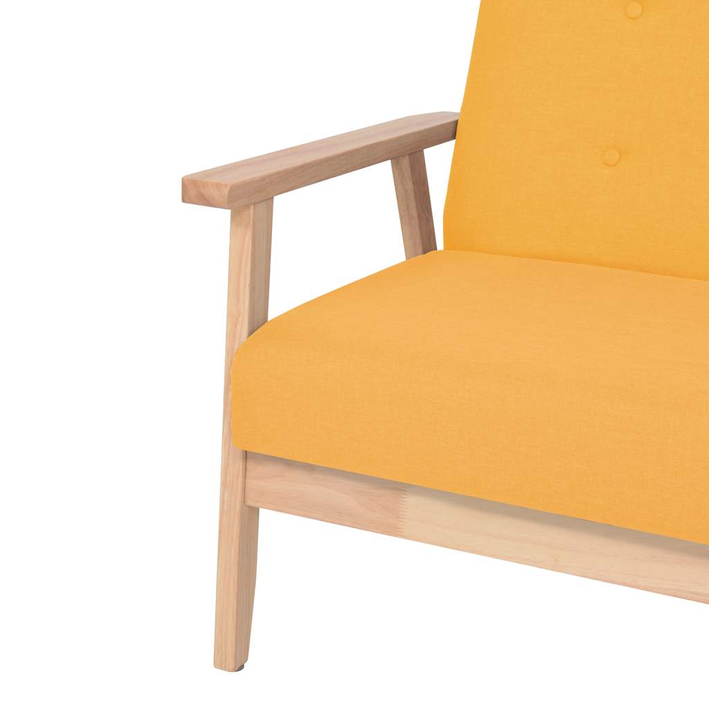 3-dijelni set sofa od tkanine žuti