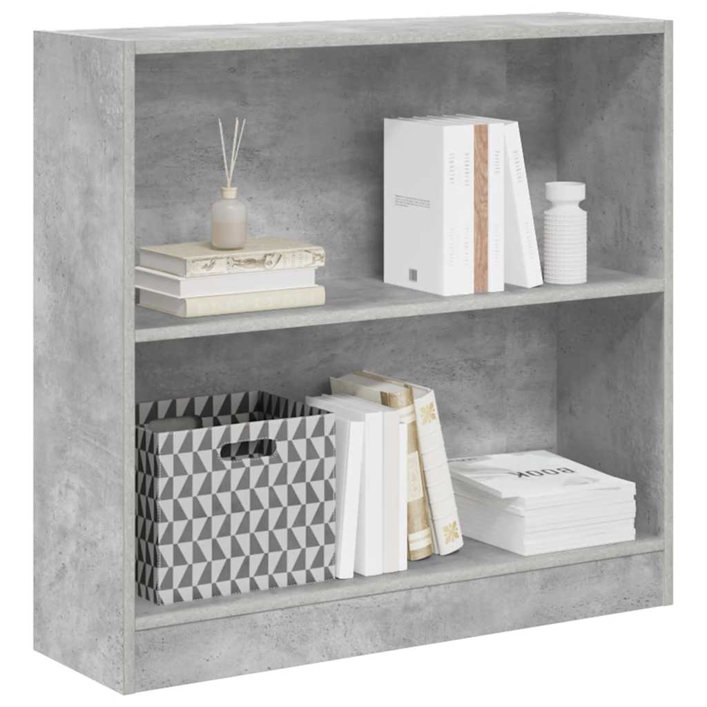 Polica za knjige boja betona 80x24x75 cm konstruirano drvo