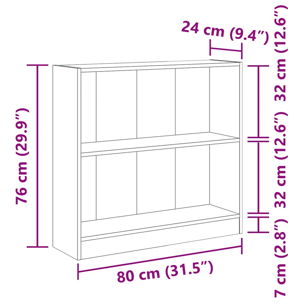 Polica za knjige boja betona 80x24x75 cm konstruirano drvo