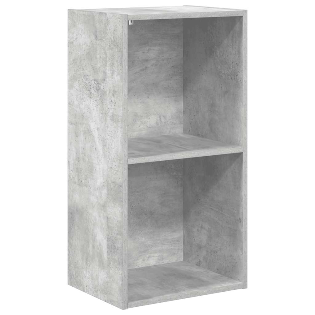 Ormarić za knjige s 2 razine boja betona 40x30x76,5 cm drveni