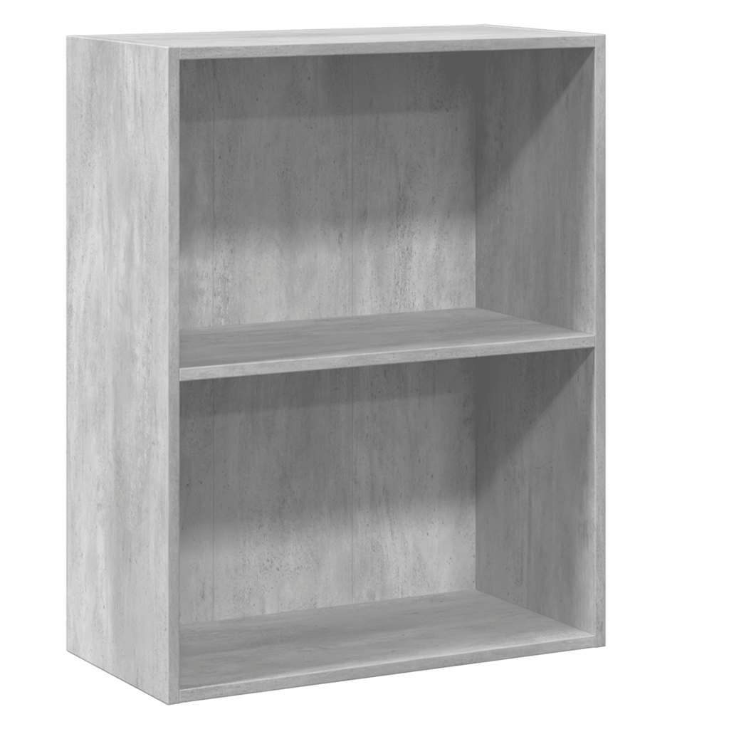 Ormarić za knjige s 2 razine boja betona 60x30x76,5 cm drveni