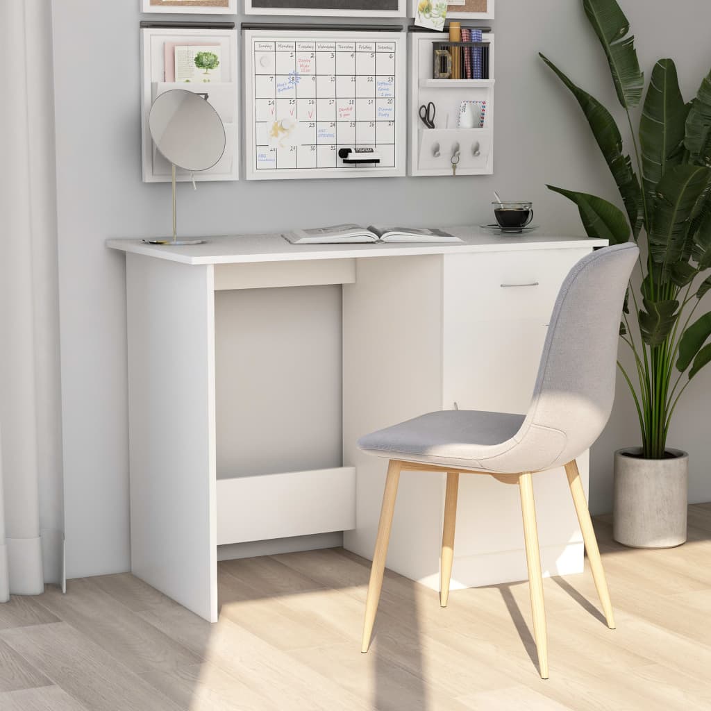 Radni stol bijeli 100 x 50 x 76 cm od konstruiranog drva