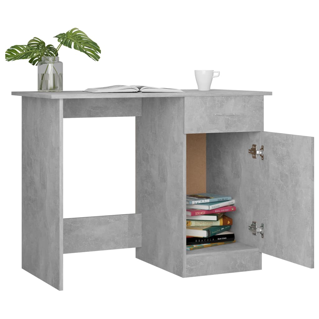 Radni stol siva boja betona 100 x 50 x 76 cm konstruirano drvo