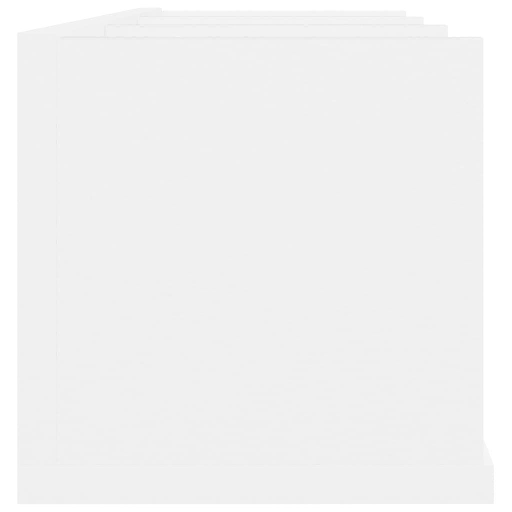Zidna polica za CD-ove bijela 75 x 18 x 18 cm konstruirano drvo