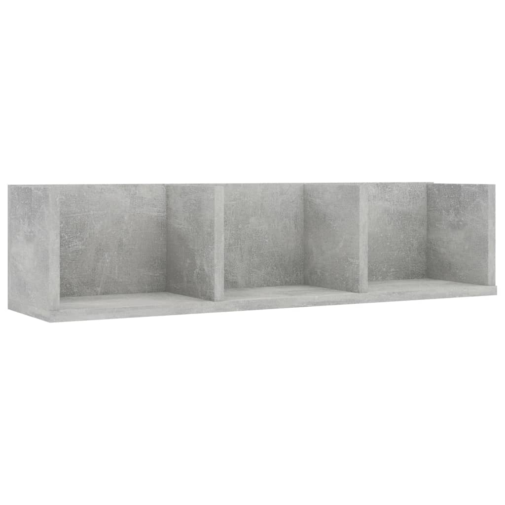 Zidna polica za CD-ove boja betona 75x18x18cm konstruirano drvo