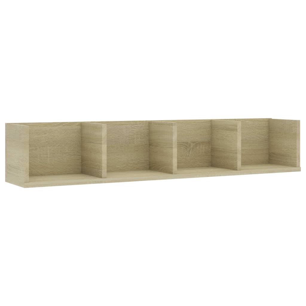 Zidna polica za CD-ove boja hrasta 100 x 18 x 18 cm drvena