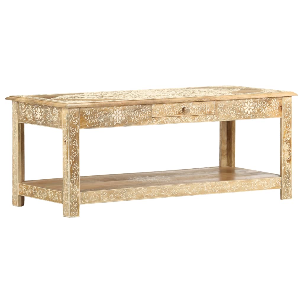 Stolić za kavu ručno oslikani 110x50x45 cm masivno drvo manga