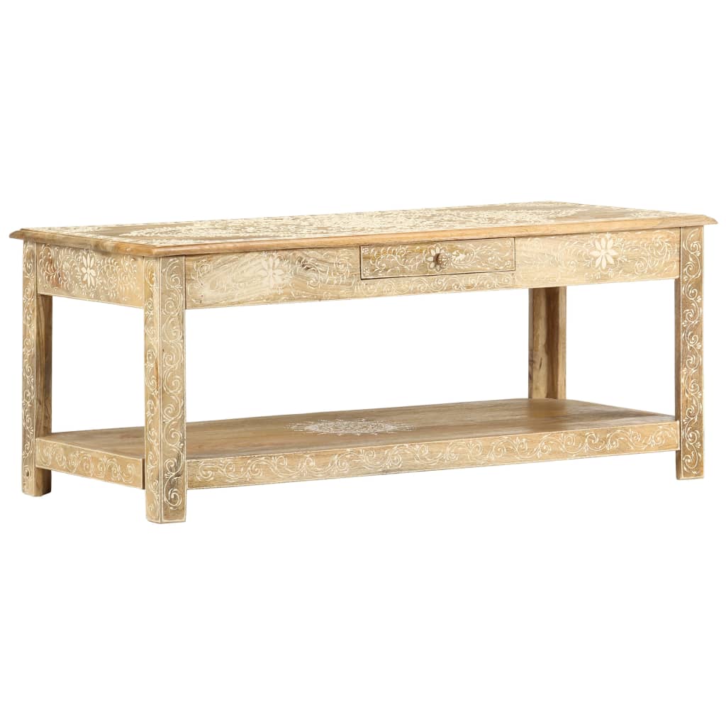 Stolić za kavu ručno oslikani 110x50x45 cm masivno drvo manga