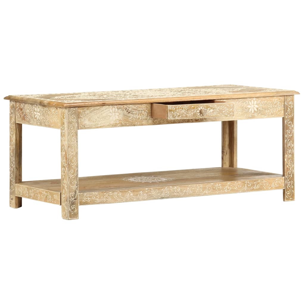 Stolić za kavu ručno oslikani 110x50x45 cm masivno drvo manga
