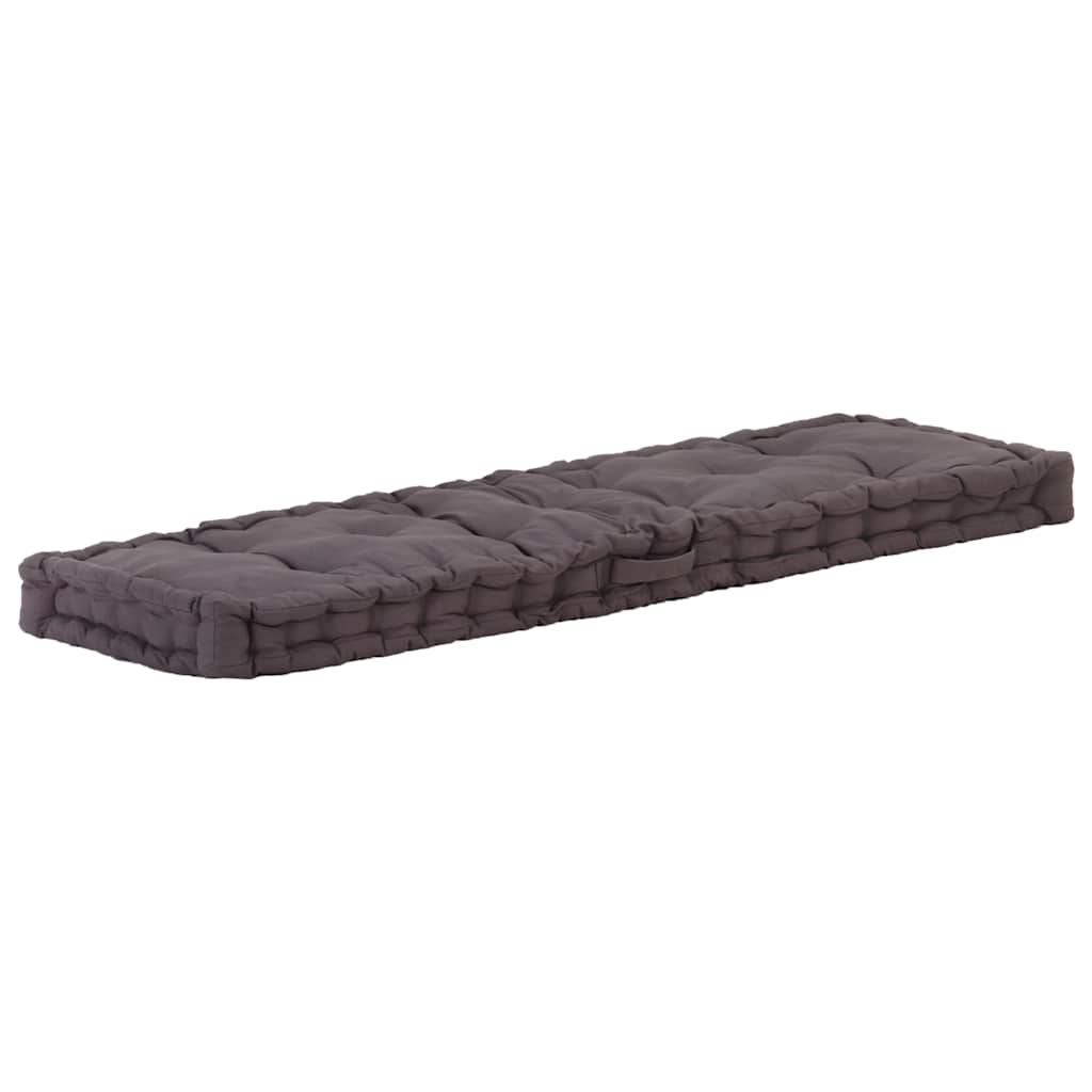 Paletni podni jastuk pamučni 120 x 40 x 7 cm antracit