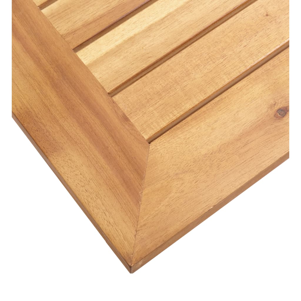 Vrtni bočni stolić 45 x 45 x 38 cm od bagremovog drva i čelika