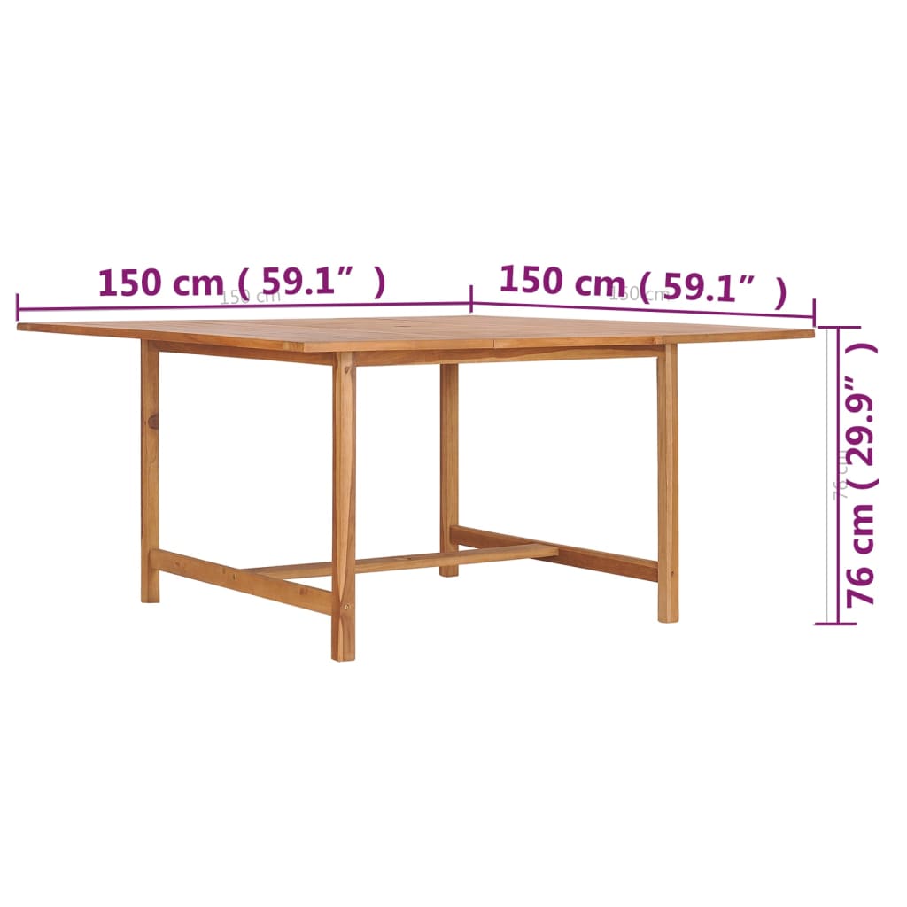 Vrtni stol 150 x 150 x 76 cm od masivne tikovine