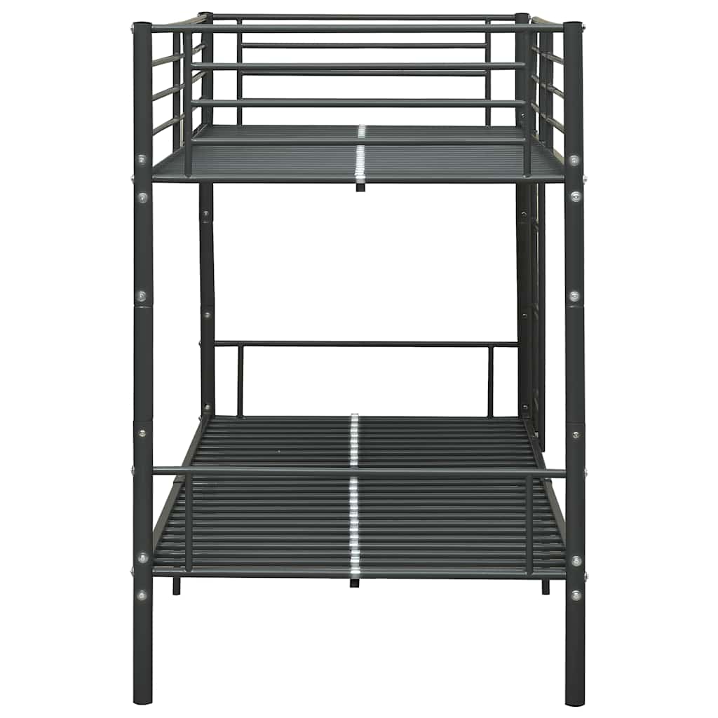 Krevet na kat crni metalni 90 x 200 cm