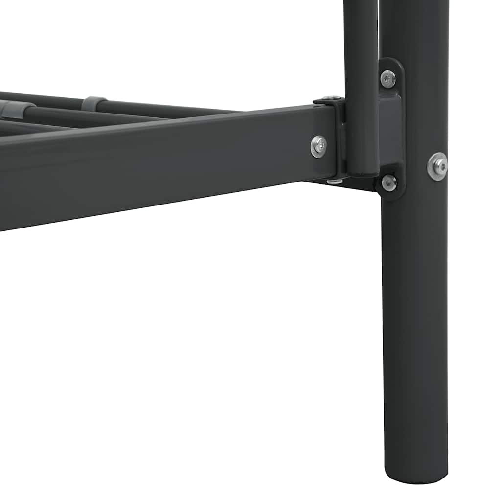 Krevet na kat crni metalni 90 x 200 cm