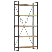 Police za knjige s 5 razina 90 x 30 x 180 cm obnovljeno drvo